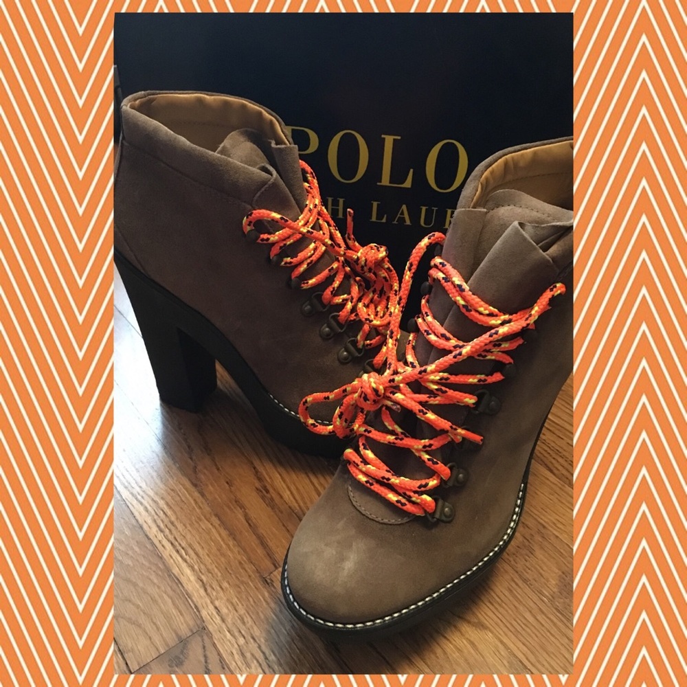 POLO Ralph Lauren Helene Booties Dark Brown NEW